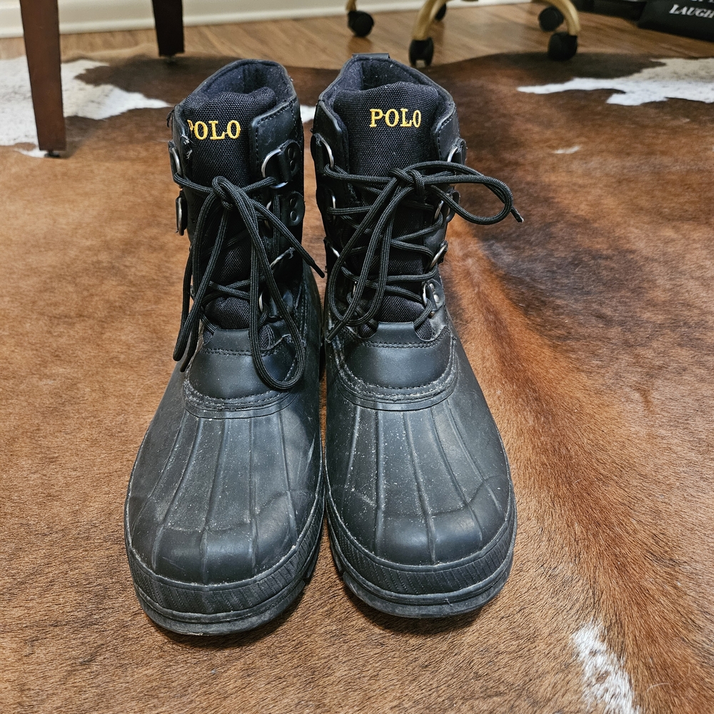 Ralph Lauren POLO Big Pony Logo Crestwick Rubber Boots Snow Rain Insulated 13D - Picture 5 of 7